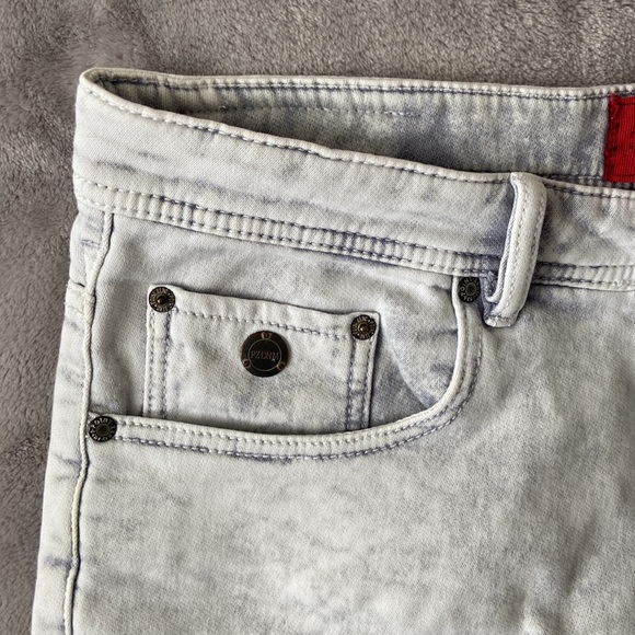 Point Zero men’s denim looking stretch fabric stonewashed shorts size 34 - Picture 2 of 7